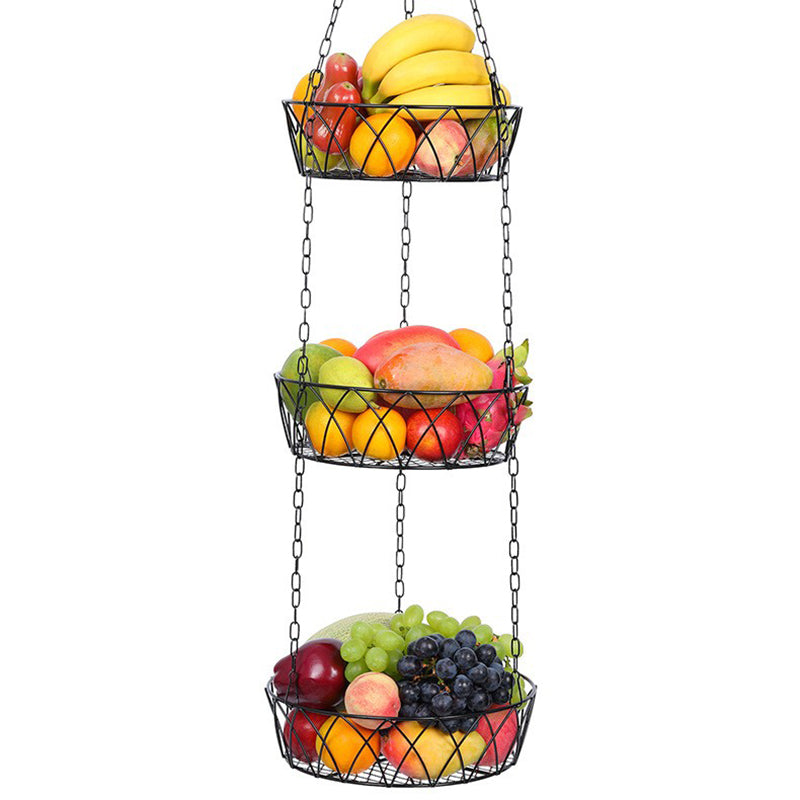 001-ZJD-SA1 3-Layer Iron Hanging Basket Potted Plant Fruit Storage Basket (BPA-free, No FDA Certificate) 001-ZJD-SA1 3-Layer Iron Hanging Basket Potted Plant Fruit Storage Basket (BPA-free, No FDA Certificate)